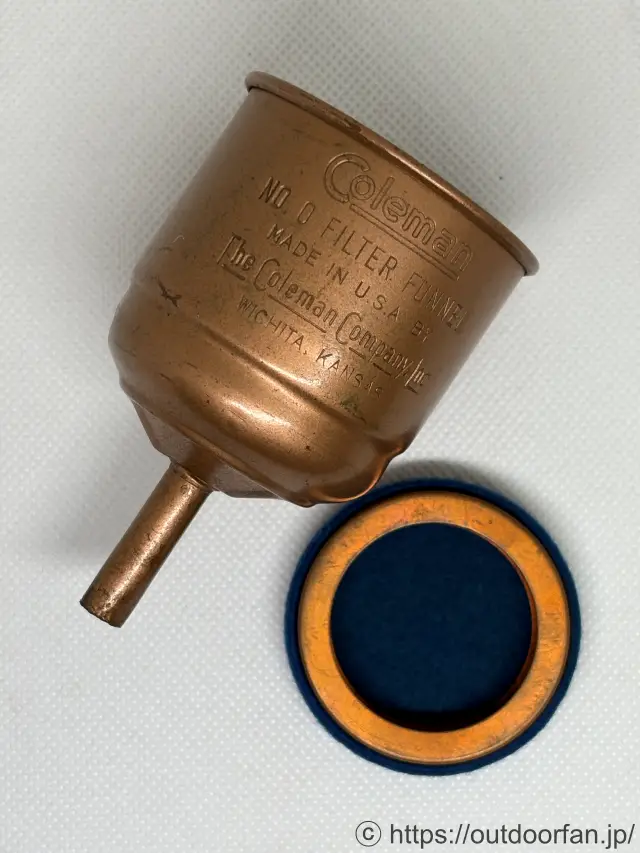 コールマン 1940年代 銅製 No.0ファンネル ブルーフィルター付き