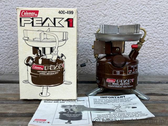 コールマン 400 茶 11/82製 波型ゴトク NOS