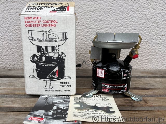 【未点火元箱付き】コールマン 400A 12/87製 NOS ピークワンストーブ
